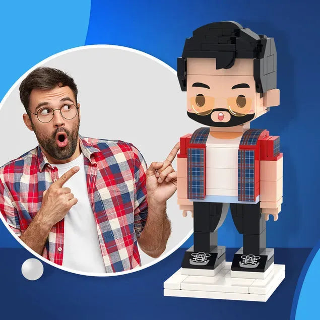 The Solo Project: Custom Full-Body Single-Person Brick Figure — Small-Particle Building Block Toy & Custom Set
