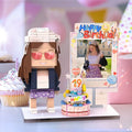 Full Body Birthday Themed Brick Figures: Customizable 1 Person Small Particle Block Toy Gift For Birthday Girl and Boy