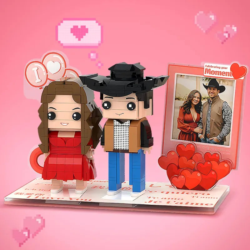 The Duo Project: Custom Couple Photo Brick Figures, Personalized Small Block DIY Building Toys
