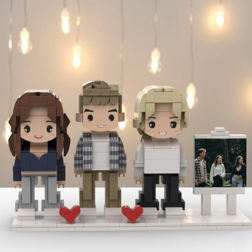 Family Memories Custom Brick Set: Custom Family Photo Building Block Figures — Personalized, Small-Particle DIY Construction Toys